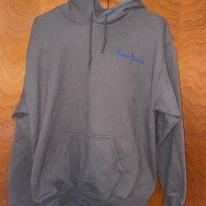Gildan Gray and Blue Sweatshirt Hoodie